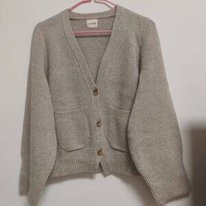 Khaite 100% Wool Beige Cardigan